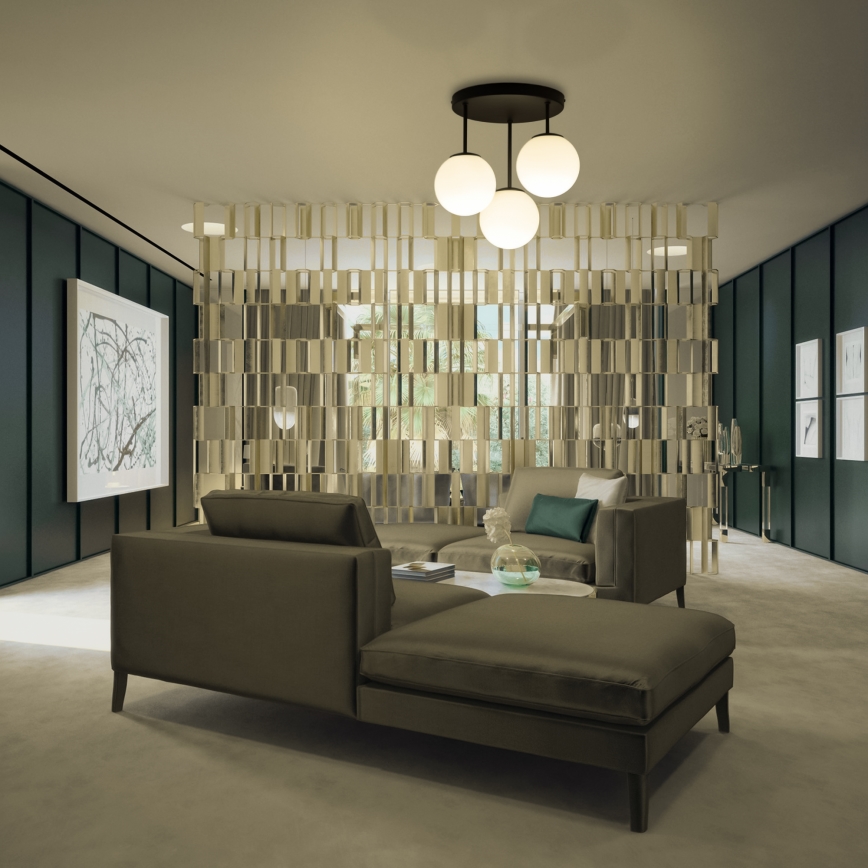 Stropna svjetiljka MOONLIGHT 3xE27/15W/230V crna