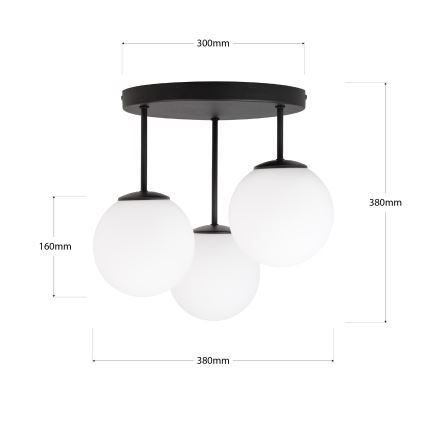 Stropna svjetiljka MOONLIGHT 3xE27/15W/230V crna