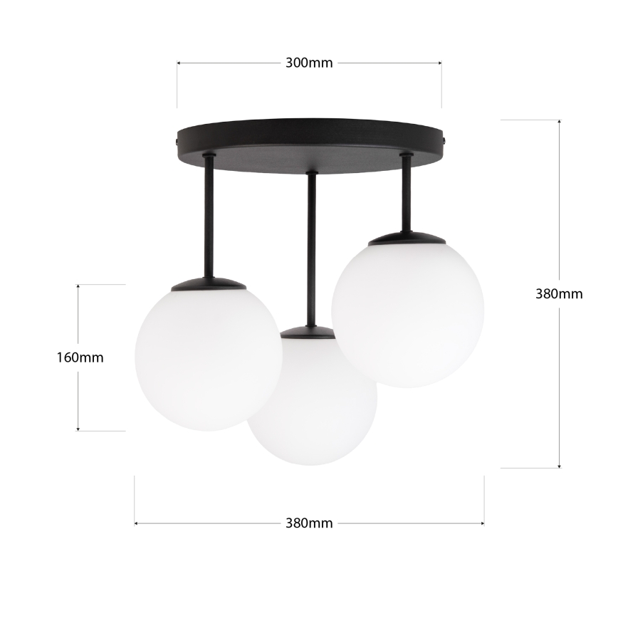 Stropna svjetiljka MOONLIGHT 3xE27/15W/230V crna