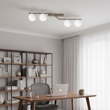 Stropna svjetiljka NATON 4xE14/10W/230V bež/bijela