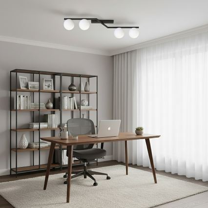 Stropna svjetiljka NATON 4xE14/10W/230V crna/bijela