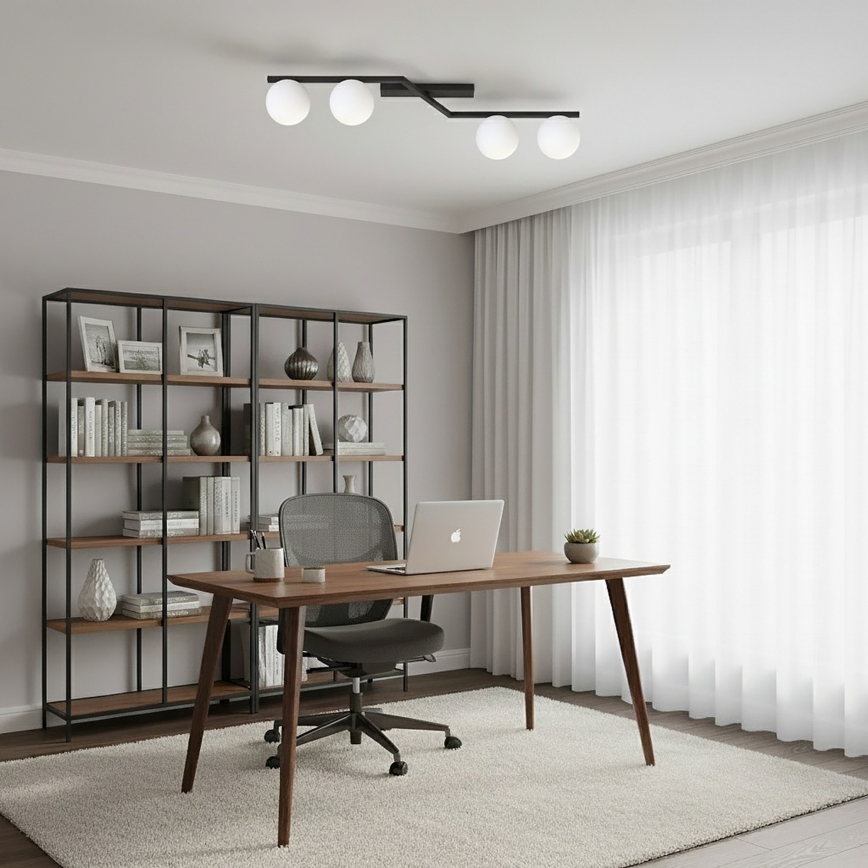 Stropna svjetiljka NATON 4xE14/10W/230V crna/bijela