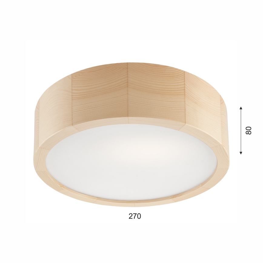 Stropna svjetiljka NATURAL 1xE27/60W/230V Ø 27,5 cm borovina
