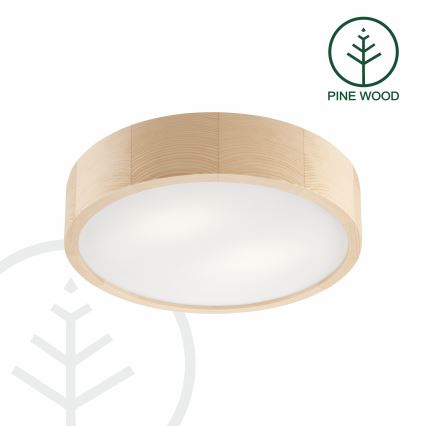 Stropna svjetiljka NATURAL 2xE27/60W/230V, Ø 37,5 cm, od borovine