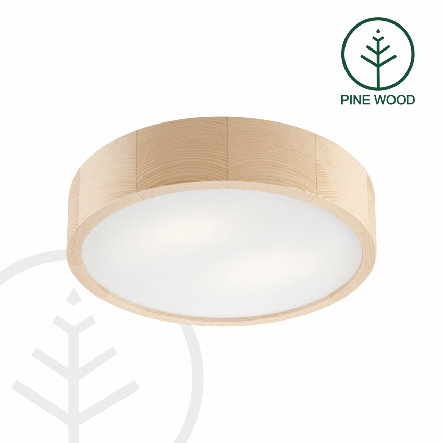 Stropna svjetiljka NATURAL 2xE27/60W/230V, Ø 37,5 cm, od borovine