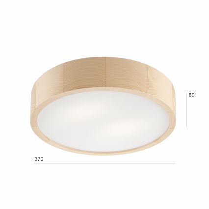 Stropna svjetiljka NATURAL 2xE27/60W/230V, Ø 37,5 cm, od borovine