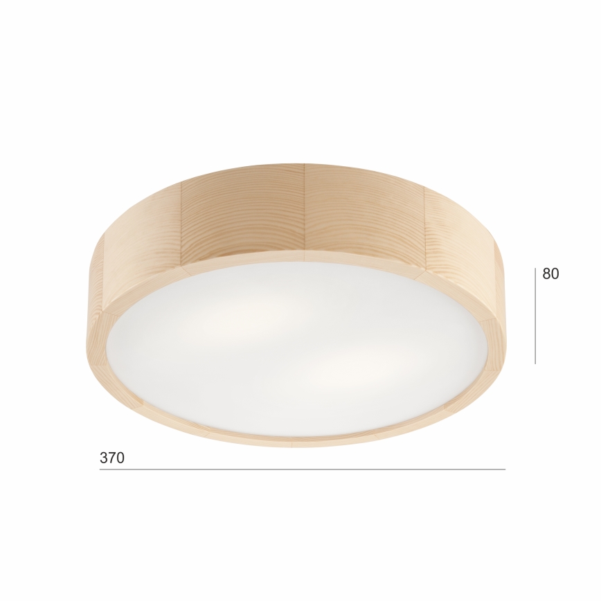 Stropna svjetiljka NATURAL 2xE27/60W/230V, Ø 37,5 cm, od borovine