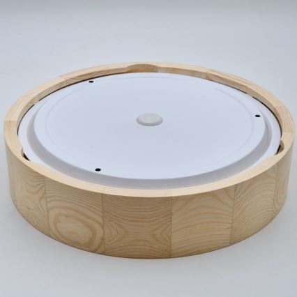 Stropna svjetiljka za kupaonicu NATURAL 3xE27/15W/230V IP54 borovina Ø 37 cm