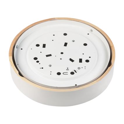 Stropna svjetiljka NATURAL 3xE27/15W/230V Ø 37,5 cm borovina/bijela