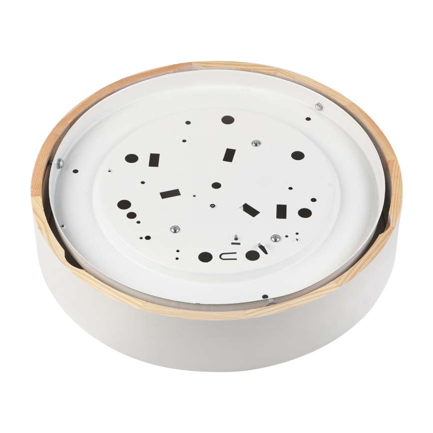 Stropna svjetiljka NATURAL 3xE27/15W/230V Ø 37,5 cm borovina/bijela