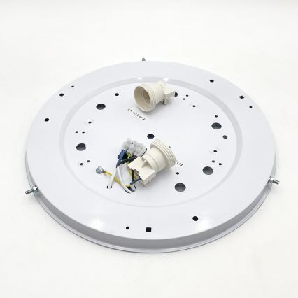 Stropna svjetiljka NATURAL 3xE27/15W/230V Ø 37,5 cm borovina/bijela