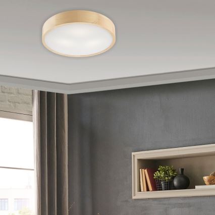 Stropna svjetiljka NATURAL 3xE27/60W/230V ? 47 cm borovina