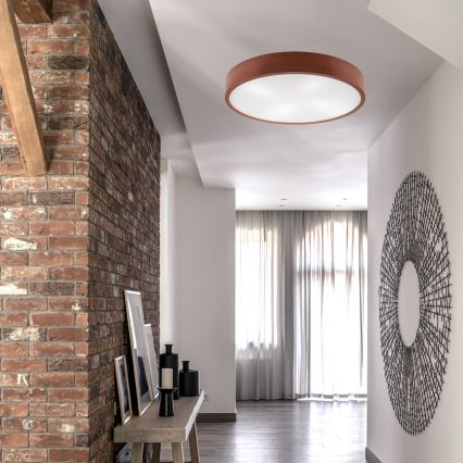 Stropna svjetiljka NATURAL 4xE27/60W/230V ø 57 cm bor/smeđa