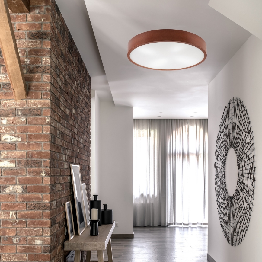 Stropna svjetiljka NATURAL 4xE27/60W/230V ø 57 cm bor/smeđa