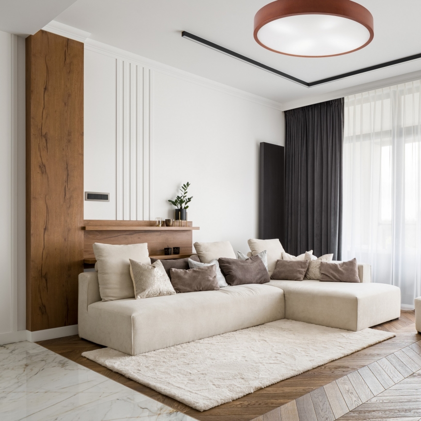 Stropna svjetiljka NATURAL 4xE27/60W/230V ø 57 cm bor/smeđa