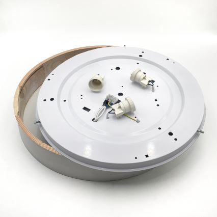 Stropna svjetiljka NATURAL 5xE27/15W/230V, promjer 47,5 cm, borovina/bijela