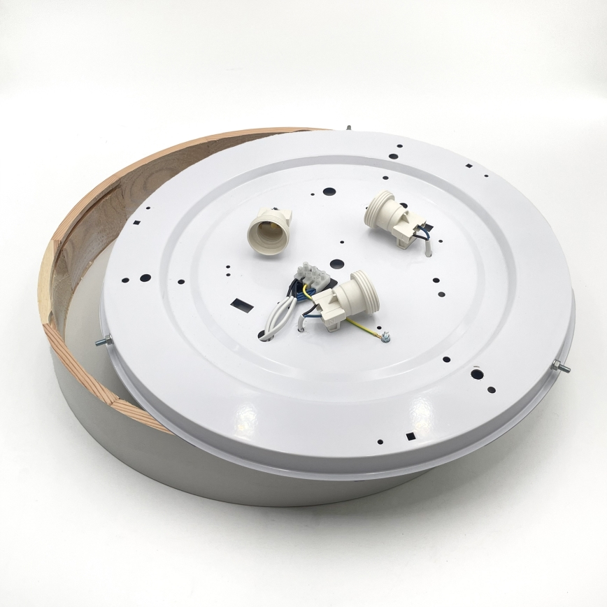 Stropna svjetiljka NATURAL 5xE27/15W/230V, promjer 47,5 cm, borovina/bijela