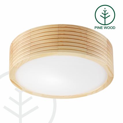 Stropna svjetiljka NATURAL MODERN 1xE27/15W/230V, Ø 27,5 cm, borovina