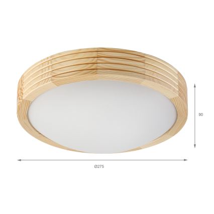 Stropna svjetiljka NATURAL MODERN 1xE27/15W/230V, Ø 27,5 cm, borovina