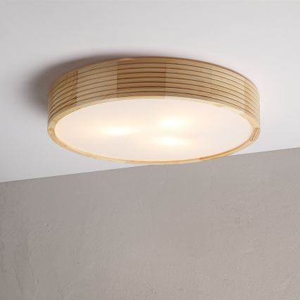 Stropna svjetiljka NATURAL MODERN 3xE27/15W/230V, promjer 47,5 cm, od borovine