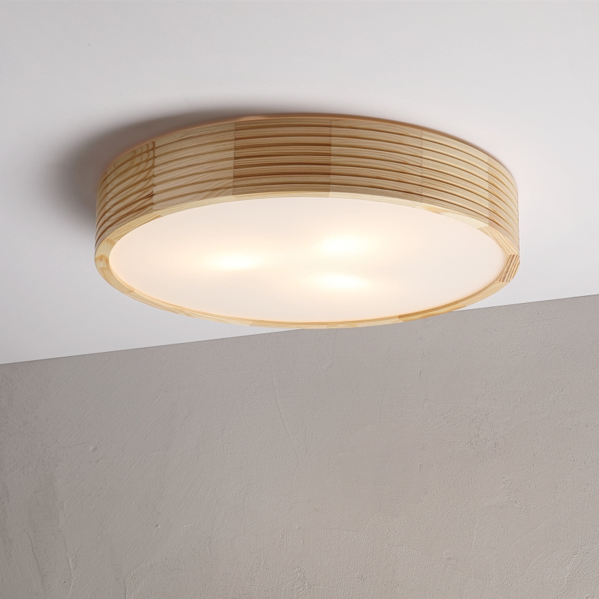 Stropna svjetiljka NATURAL MODERN 3xE27/15W/230V, promjer 47,5 cm, od borovine