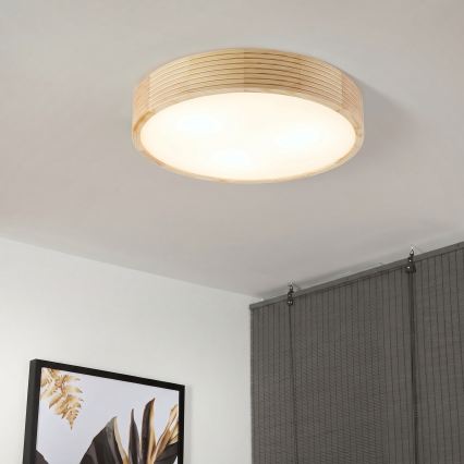 Stropna svjetiljka NATURAL MODERN 3xE27/15W/230V, promjer 47,5 cm, od borovine