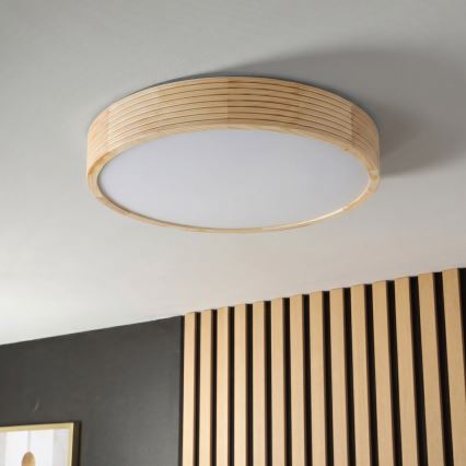 Stropna svjetiljka NATURAL MODERN 3xE27/15W/230V, promjer 47,5 cm, od borovine
