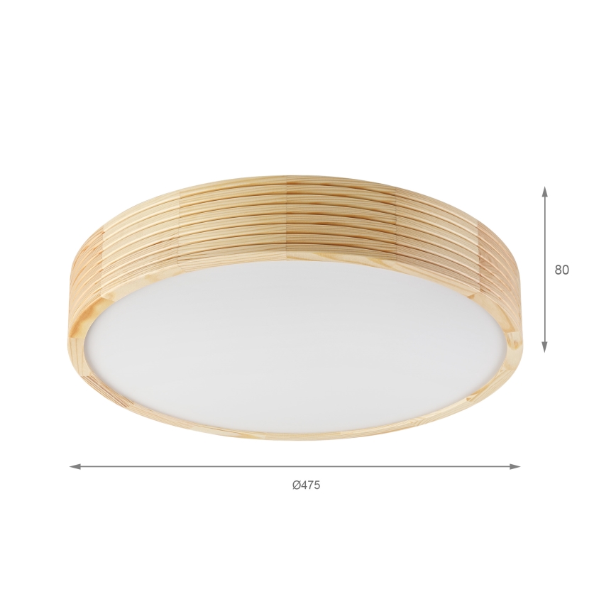 Stropna svjetiljka NATURAL MODERN 3xE27/15W/230V, promjer 47,5 cm, od borovine