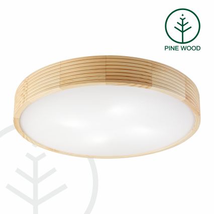 Stropna svjetiljka NATURAL MODERN 4xE27/15W/230V promjera 58 cm borovina