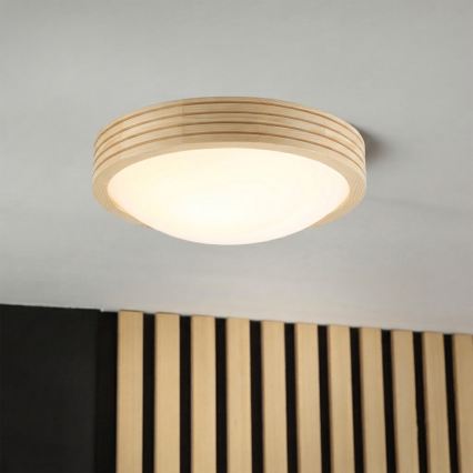 Stropna svjetiljka NATURAL MODERN SLIM, 1xE27/15W/230V, Ø 27,5 cm, borovina