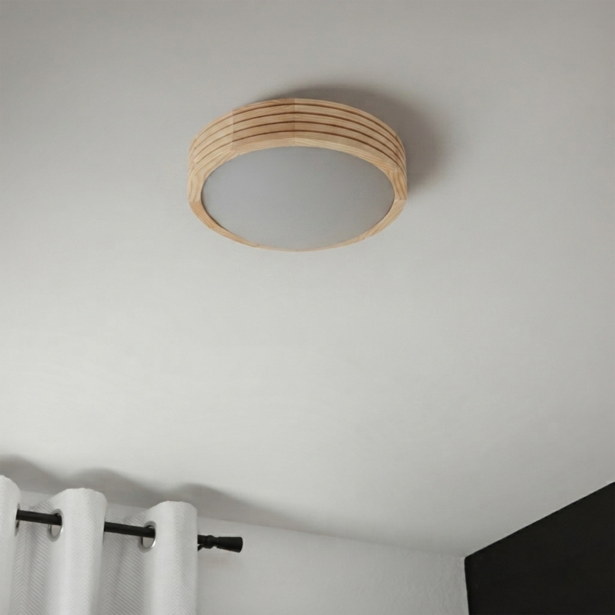 Stropna svjetiljka NATURAL MODERN SLIM, 1xE27/15W/230V, Ø 27,5 cm, borovina