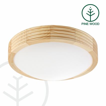 Stropna svjetiljka NATURAL MODERN SLIM, 1xE27/15W/230V, Ø 27,5 cm, borovina