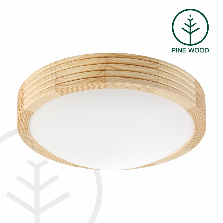 Stropna svjetiljka NATURAL MODERN SLIM, 1xE27/15W/230V, Ø 27,5 cm, borovina