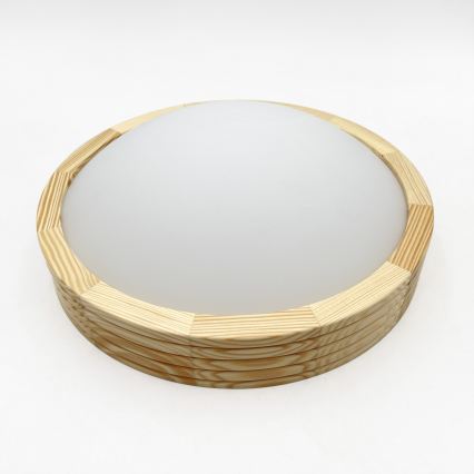 Stropna svjetiljka NATURAL MODERN SLIM, 1xE27/15W/230V, Ø 27,5 cm, borovina