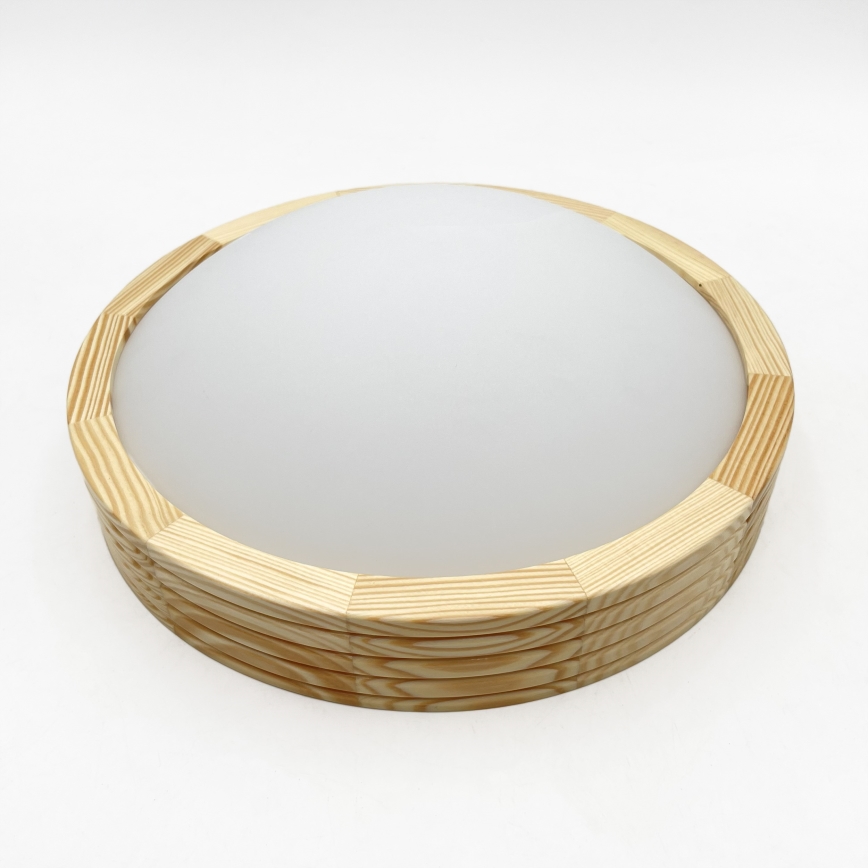 Stropna svjetiljka NATURAL MODERN SLIM, 1xE27/15W/230V, Ø 27,5 cm, borovina