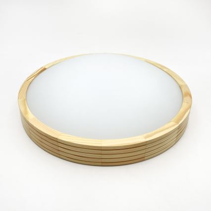 Stropna svjetiljka NATURAL MODERN SLIM 2xE27/15W/230V Ø 37,5 cm borovina