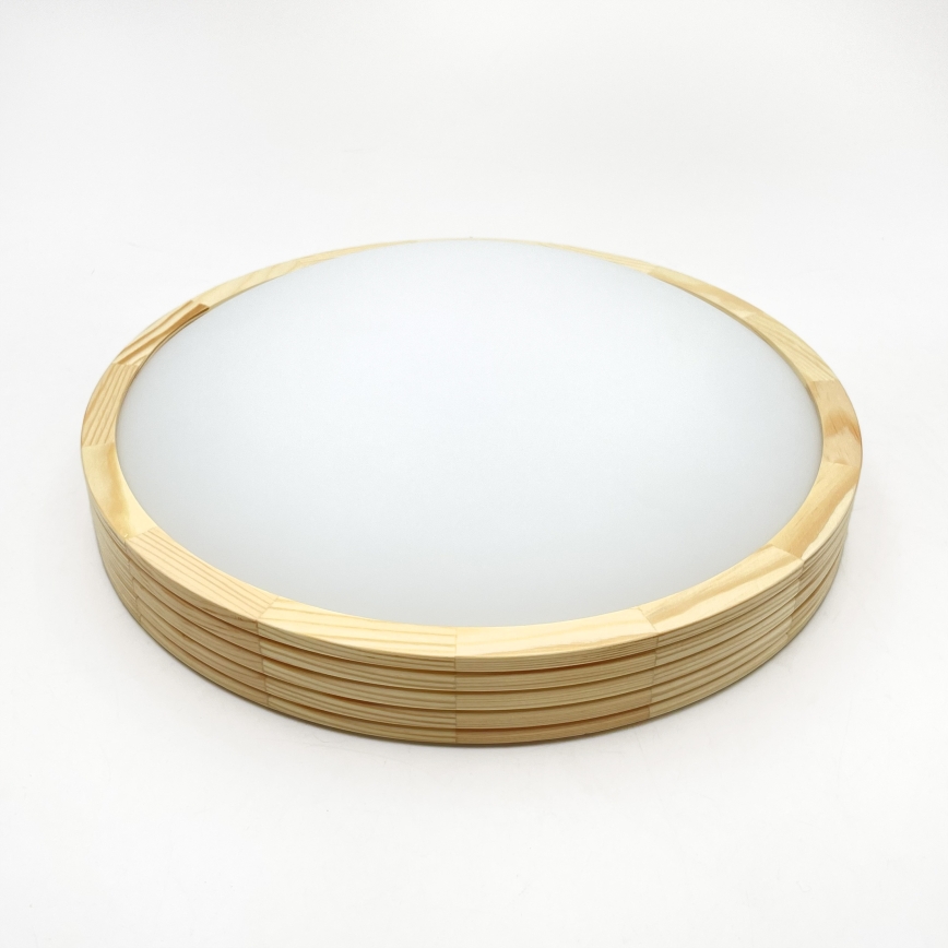 Stropna svjetiljka NATURAL MODERN SLIM 2xE27/15W/230V Ø 37,5 cm borovina