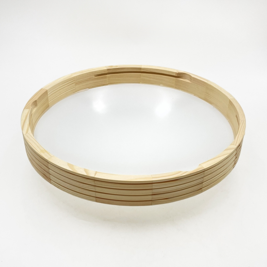 Stropna svjetiljka NATURAL MODERN SLIM 2xE27/15W/230V Ø 37,5 cm borovina