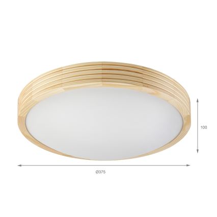 Stropna svjetiljka NATURAL MODERN SLIM 2xE27/15W/230V Ø 37,5 cm borovina