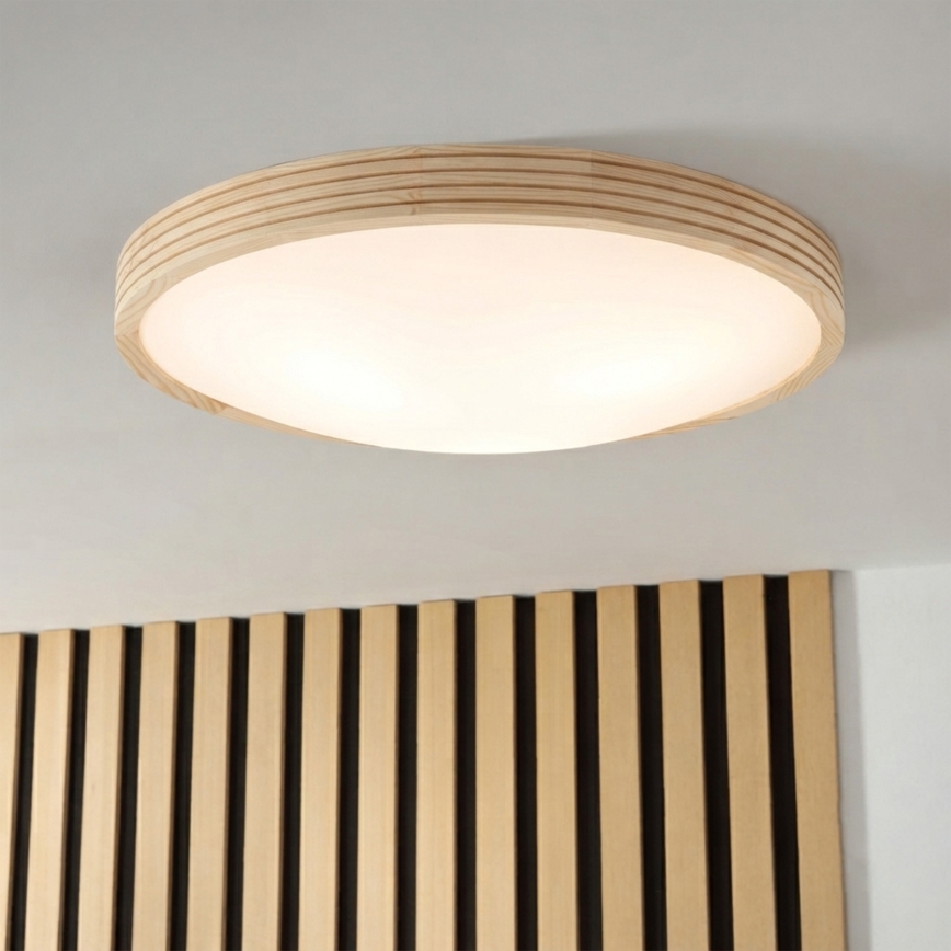 Stropna svjetiljka NATURAL MODERN SLIM 3xE27/15W/230V, promjer 47,5 cm, od borovine