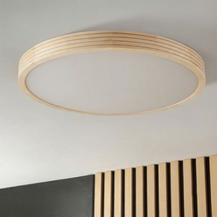 Stropna svjetiljka NATURAL MODERN SLIM 3xE27/15W/230V, promjer 47,5 cm, od borovine