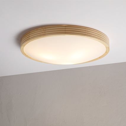 Stropna svjetiljka NATURAL MODERN SLIM 3xE27/15W/230V, promjer 47,5 cm, od borovine