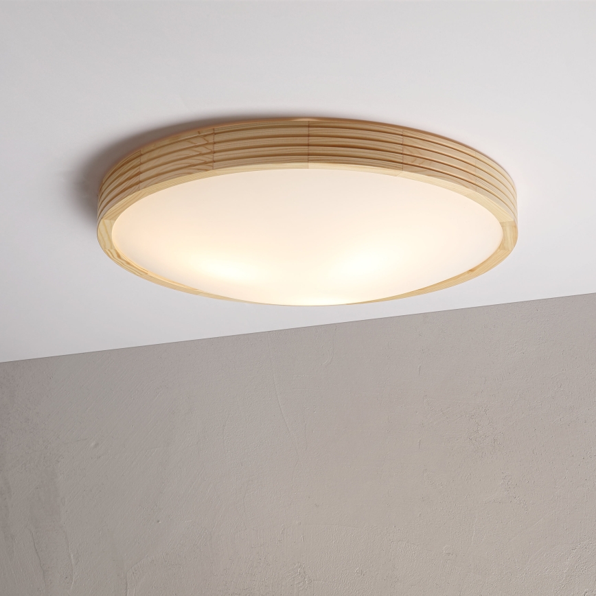 Stropna svjetiljka NATURAL MODERN SLIM 3xE27/15W/230V, promjer 47,5 cm, od borovine