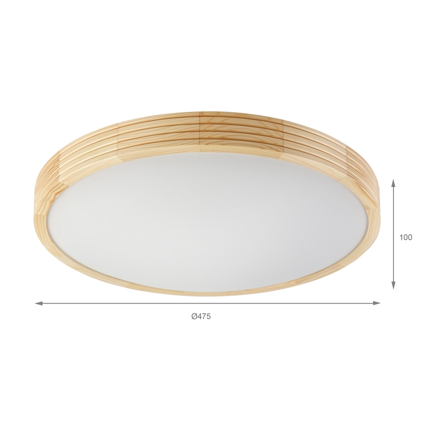 Stropna svjetiljka NATURAL MODERN SLIM 3xE27/15W/230V, promjer 47,5 cm, od borovine