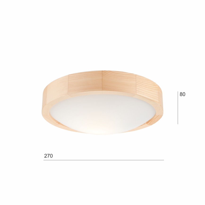 Stropna svjetiljka NATURAL SLIM 1xE27/60W/230V ø 27 cm bor