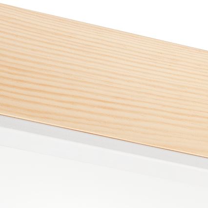 Stropna svjetiljka NATURAL SQUARE 4xE27/15W/230V 39x39 cm bor/bijela