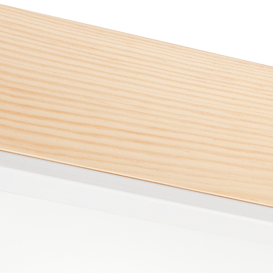 Stropna svjetiljka NATURAL SQUARE 4xE27/15W/230V 39x39 cm bor/bijela