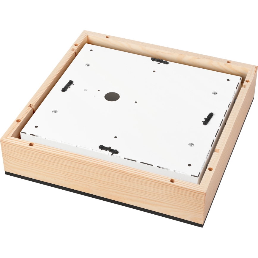Stropna svjetiljka NATURAL SQUARE 4xE27/15W/230V 39x39 cm bor/crna