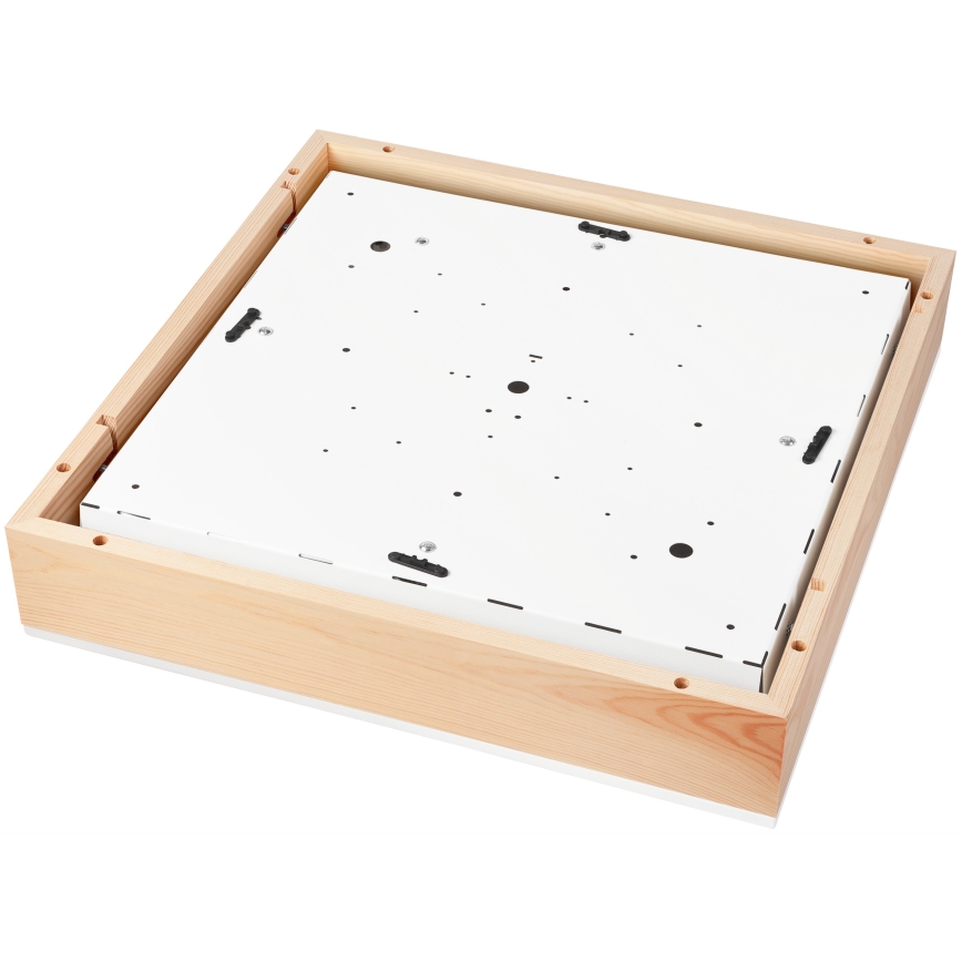 Stropna svjetiljka NATURAL SQUARE 4xE27/15W/230V 48x48 cm bor/bijela
