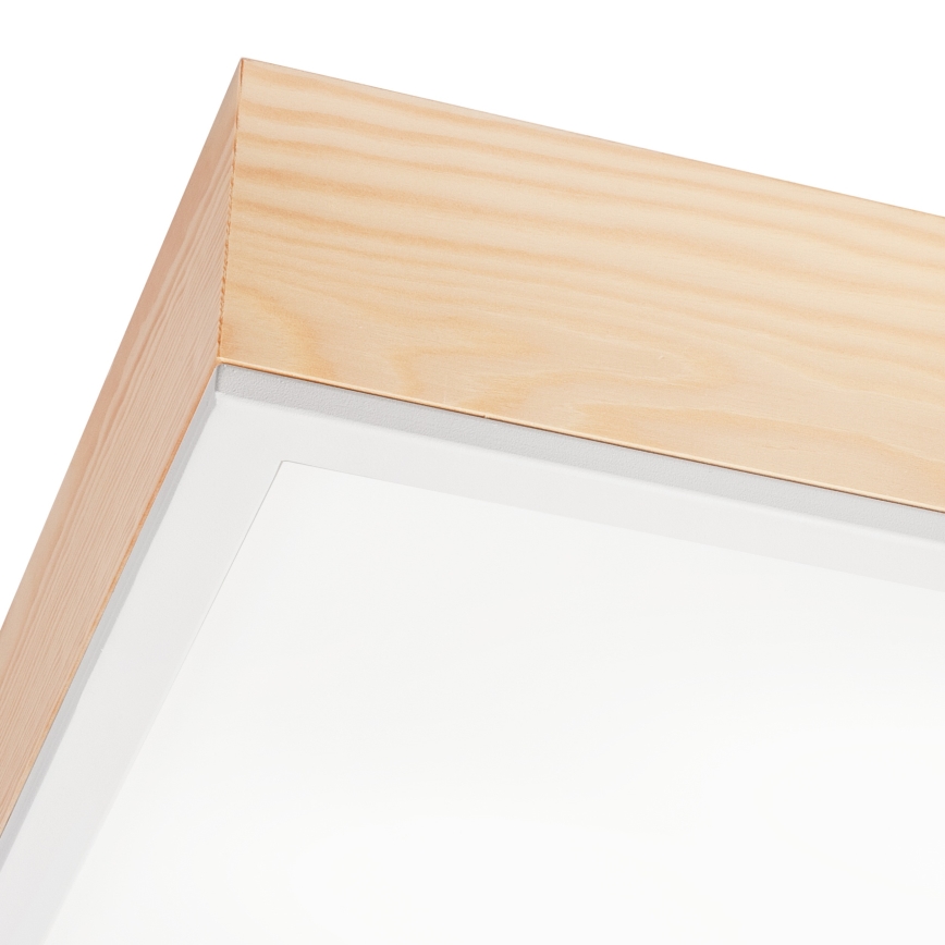 Stropna svjetiljka NATURAL SQUARE 4xE27/15W/230V 48x48 cm bor/bijela